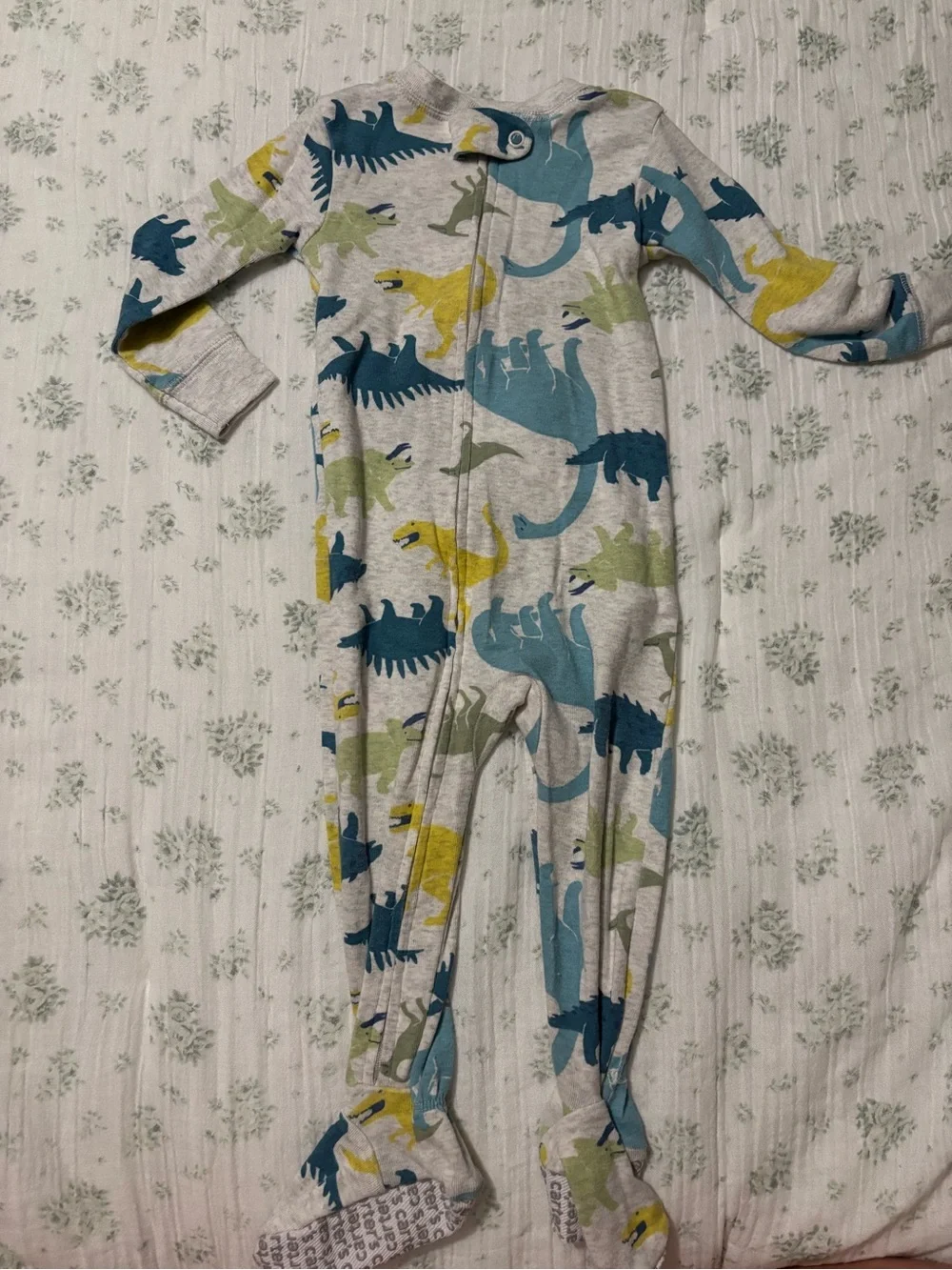 Carter's Navy Shark & Gray Dino Footed One-Pieces